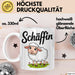 Schaf Tier Bauer Tasse Becher Geschenk Lustige Geschenkidee Spruch Schäffin Weiß Trendation