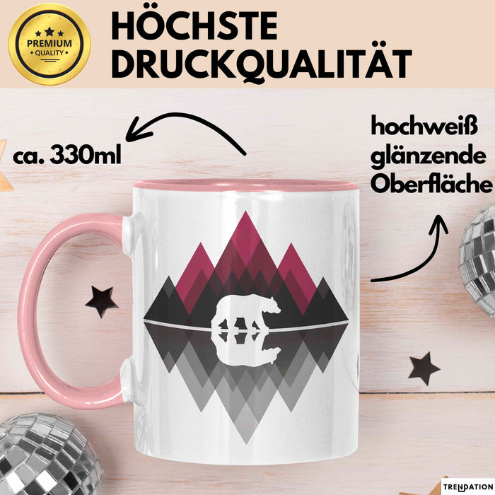 Bär Tier Liebhaber Tasse Becher Geschenk Lustige Geschenkidee Spruch Rosa Trendation