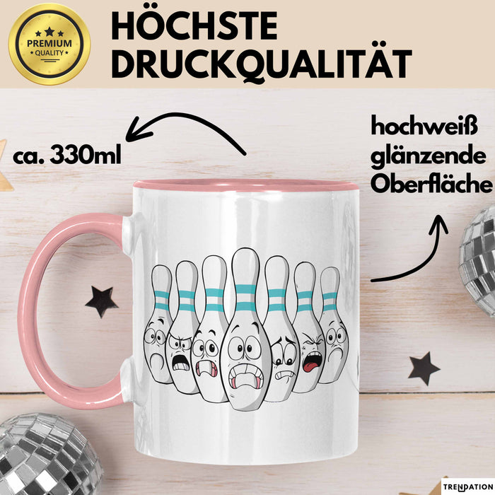 Bowling Tasse Geschenk Bowling-Spieler Geschenkidee Rosa Trendation