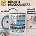 Geocacher Geschenk Tasse Lustiger Spruch Erheben Sie Sich Der Geocacher Betritt den Raum Blau Trendation