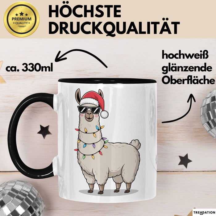 Lama Weihnachtsfeier Tasse Geschenk Lustige Geschenkidee Spruch Trendation
