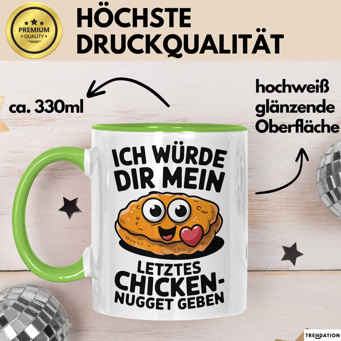 Ehemann Ehefrau Paare Jahrestag Tasse Geschenk Lustige Geschenkidee Spruch Ich Würde Dir Mein Letztes Chicken Nugget Geben Grün Trendation