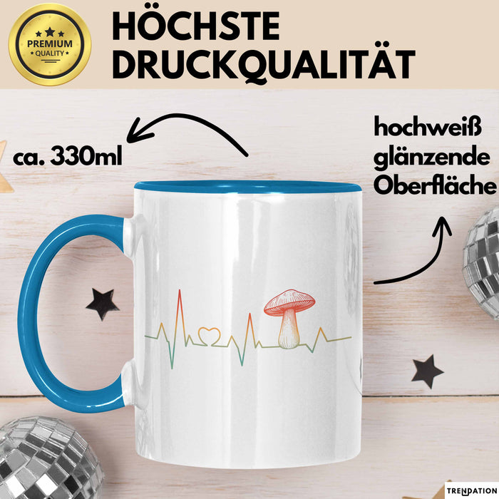 Pilzsammler Tasse Geschenk Pilze Sammeln Geschenkidee Blau Trendation