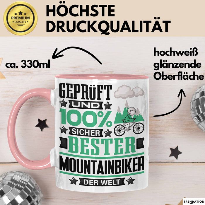 Mountainbiker Geschenk Lustiger Spruch für Mountainbiker Geschenkidee Bester Mountainbiker Der Welt Rosa Trendation