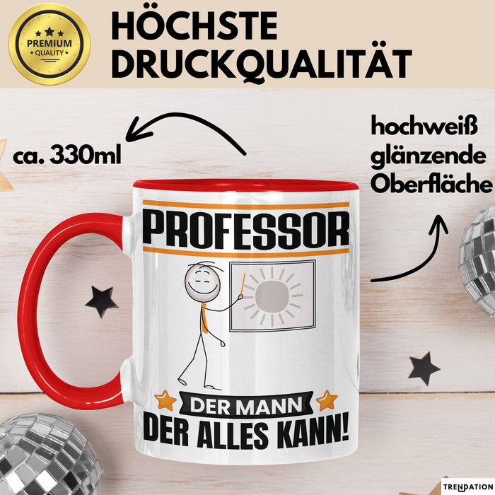 Professor Tasse Geschenk für Professor Der Mann Der Alles Kann Geschenkidee zum Geburtstag Rot Trendation