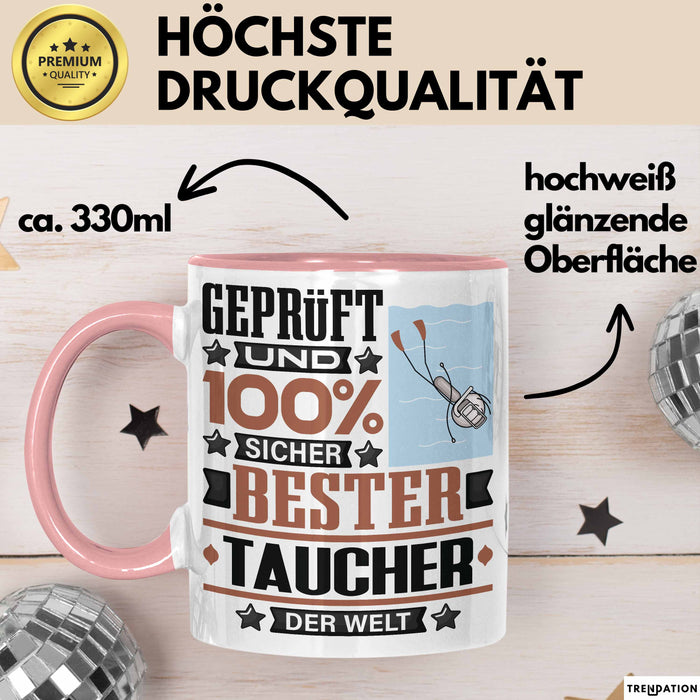 Taucher Geschenk Lustiger Spruch für Taucher Geschenkidee Bester Taucher Der Welt Rosa Trendation