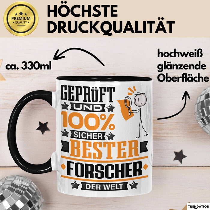 Forscher Geschenk Lustiger Spruch für Forscher Geschenkidee Bester Forscher Der Welt Schwarz Trendation