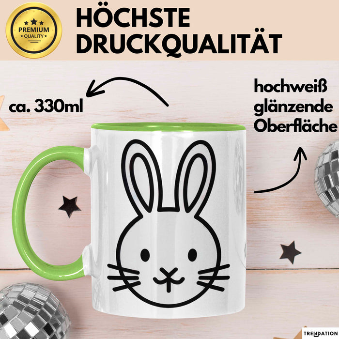 Kaninchen Hase Tierliebhaber Tasse Geschenk Lustige Geschenkidee Spruch Grün Trendation