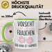 Hundeliebhaber Tasse Geschenk Lustiger Spruch Vorsicht Vor Dem Frauchen Grün Trendation