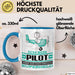 Pilot Geschenk Tasse Ich Bin Pilot Aber Sag Doch Einfach Superheld Lustige Geschenkdiee für Pilot Kaffee-Becher Blau Trendation