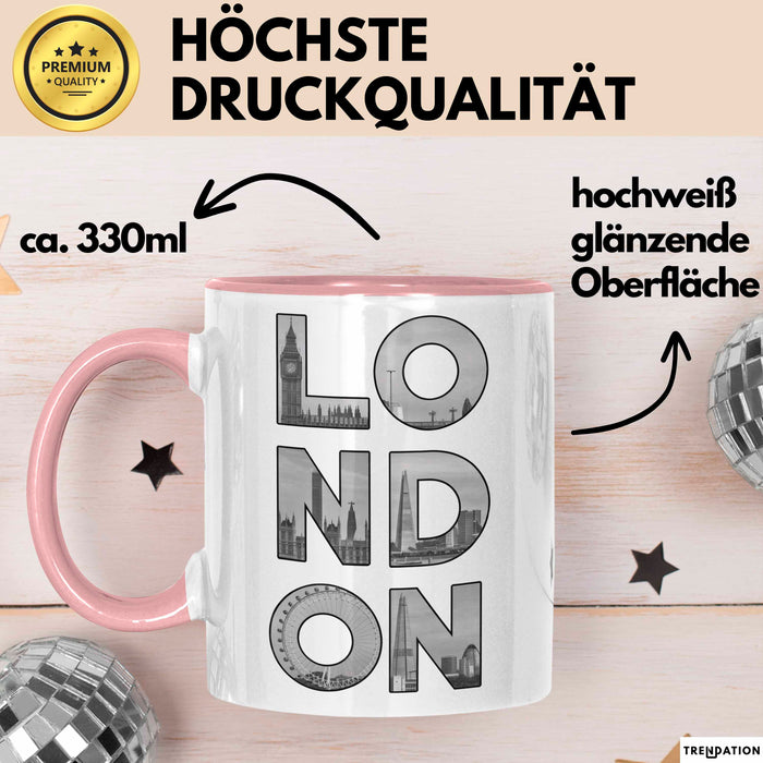 England London Tasse Geschenk Lustige Geschenkidee Spruch Rosa Trendation