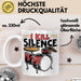 Schlagzeug-Spieler Geschenk Drummer Tasse Geschenkidee Spruch I Kill Silence Bandmitglied Schlagzeuger Weiß Trendation