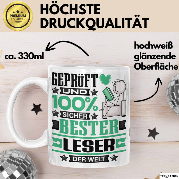 Leser Geschenk Lustiger Spruch für Leser Geschenkidee Bester Leser Der Welt Weiß Trendation