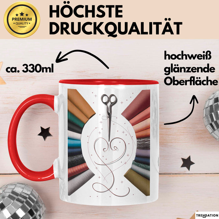 Schneider Tasse Geschenk Lustige Geschenkidee Spruch Für Näh Künstler Rot Trendation