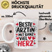 Aerztin Tasse Geschenk Beste Aerztin Mit Ganz Viel Herz Geschenkidee Beruf Weiß Trendation