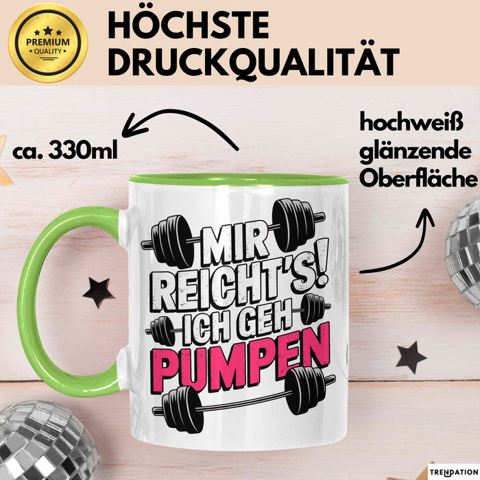 Gewichtheben Tasse Geschenk Ich gehe Gewichte heben Geschenkidee Lustig Grün Trendation