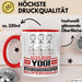 Yogi Geschenk Tasse Ich Bin Yogi Aber Sag Doch Einfach Superheld Lustige Geschenkdiee für Yogi Kaffee-Becher Rot Trendation