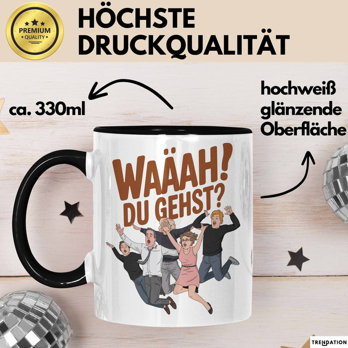 Büroarbeit Kollege Abschied Tasse Geschenk Lustige Geschenkidee Spruch Du Gehst Schwarz Trendation