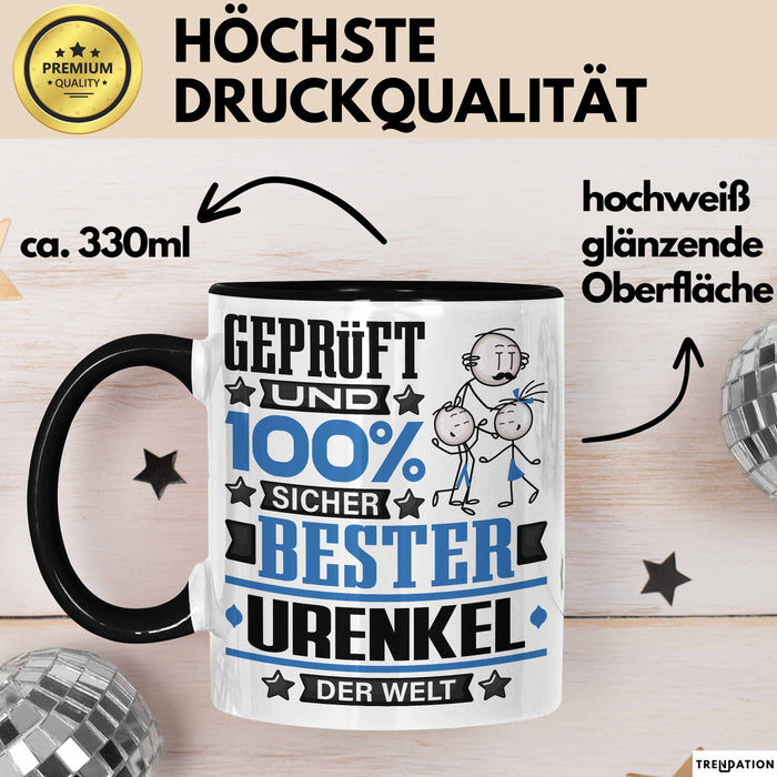 Urenkel Geschenk Lustiger Spruch für Urenkel Geschenkidee Bester Urenkel Der Welt Schwarz Trendation