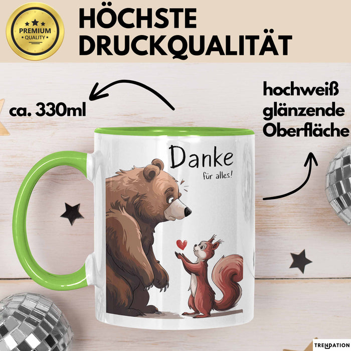 Lehrer Wertschätzung Danke Tasse Geschenk Lustige Geschenkidee Spruch Danke Für Alles Grün Trendation