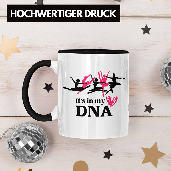 Trendation - Ballett Ballerina Tänzerin Tasse Mädchen Geschenk Frauen Tanzen Geschenkidee Kaffeetasse Schwarz Trendation