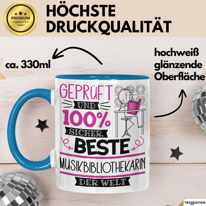 Musikbibliothekarin Geschenk Becher Tasse Gott Schuf Alle Menschen Gleich Nur Die Besten Durfeten Musikbibliothekarin Werden Geschenkidee Lustig Blau Trendation