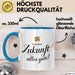 Büroarbeit Kollege Abschied Tasse Geschenk Lustige Geschenkidee Spruch Für Deine Zukunft Alles Gute Blau Trendation