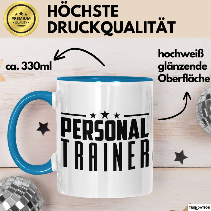 Personal-Trainer Tasse Geschenk Bester Personaltrainer Geschenkidee Spruch Blau Trendation