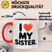 Big Sister Ältere Geschwister Schwestern Tasse Becher Geschenk Lustige Geschenkidee Spruch Ich Liebe Meine Schwester Rot Trendation
