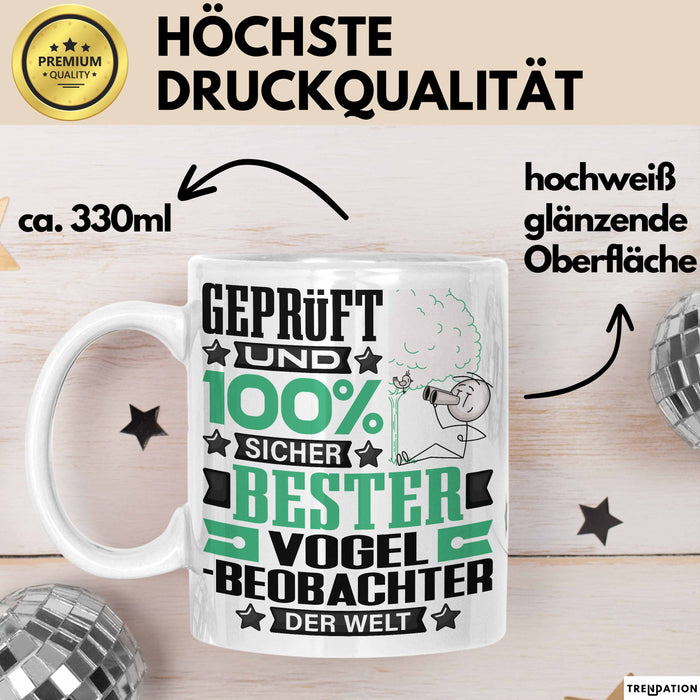 Vogelbeobachter Geschenk Lustiger Spruch für Vogelbeobachter Geschenkidee Bester Vogelbeobachter Der Welt Weiß Trendation