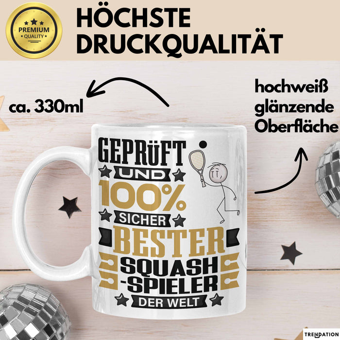 Squash-Spieler Geschenk Lustiger Spruch für Squash-Spieler Geschenkidee Bester Squash-Spieler Der Welt Weiß Trendation
