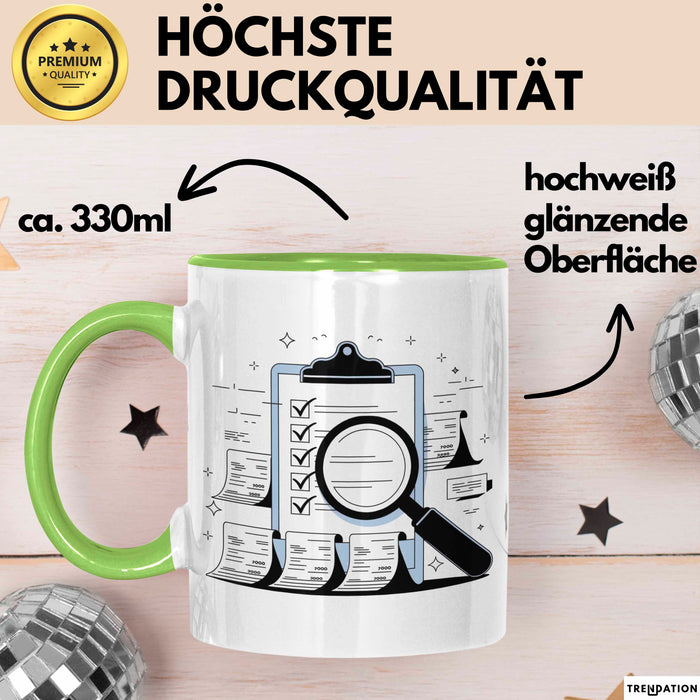 Wirtschaftsprüfer Tasse Geschenk Lustige Geschenkidee Spruch Für Detail Prüfer Grün Trendation