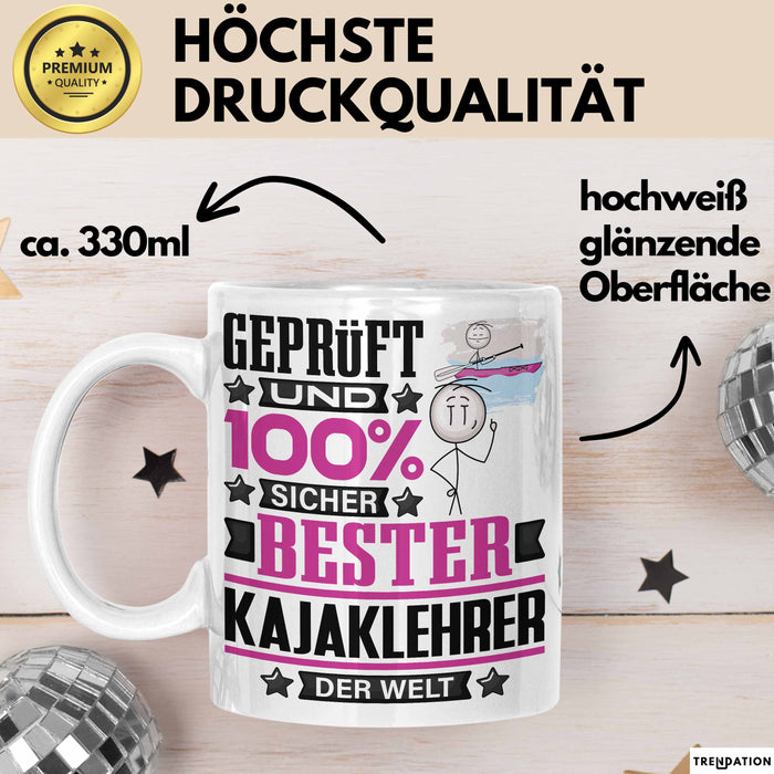 Kajaklehrer Geschenk Lustiger Spruch für Kajaklehrer Geschenkidee Bester Kajaklehrer Der Welt Weiß Trendation