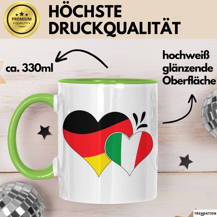 Deutschland Italien Tasse Geschenk Halb Italiener Deutsche Geschenkidee Fußball 2025 Grün Trendation