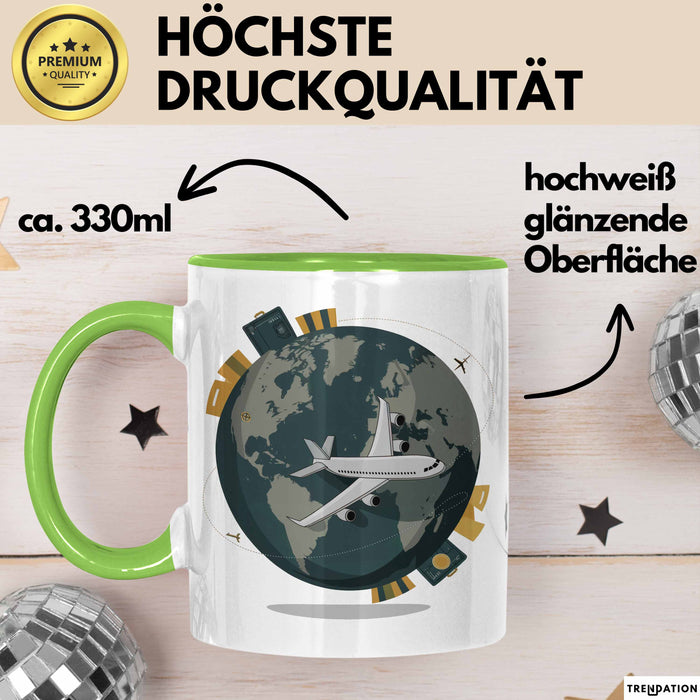 Reisender Tasse Geschenkidee für Abenteuerlustige Grün Trendation