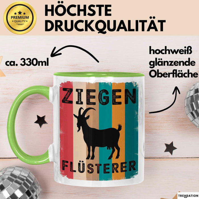Ziegenbauer Ziegen Tier Tasse Geschenk Lustige Geschenkidee Spruch Ziegen Flüsterer Grün Trendation