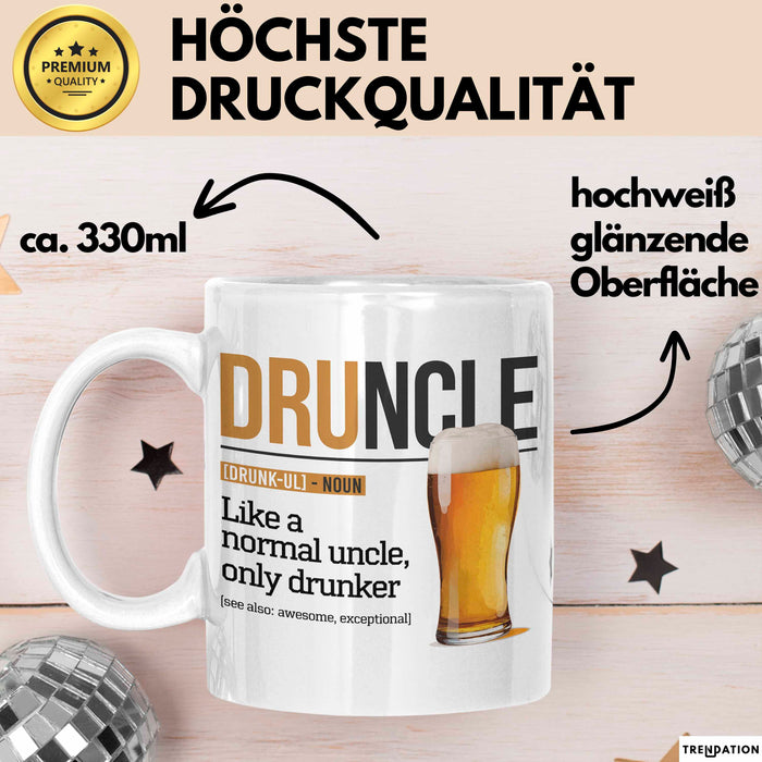 Onkel Sarkastisch Sarkasmus Tasse Geschenk Lustige Geschenkidee Spruch Druncle Definition Weiß Trendation