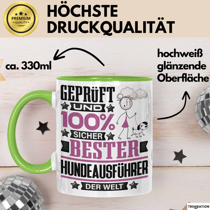 Hundeausführer Geschenk Lustiger Spruch für Hundeausführer Geschenkidee Bester Hundeausführer Der Welt Grün Trendation