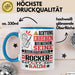Rocker Geschenk Tasse Lustiger Spruch Erheben Sie Sich Der Rocker Betritt den Raum Blau Trendation