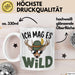 Hirschjäger Jagd Tasse Geschenk Ich mag’s wild Spruch Weiß Trendation
