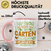 Hobby-Gärtner Geschenk Tasse Ich Möchte Nur In Meinem Garten Arbeiten Hühner Liebhaber Landwirt Bauer Geschenkidee Kaffee-Becher Rosa Trendation
