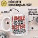 Schwester Tasse Geschenk I Smile Because Youre My Sister Geschenkidee Weiß Trendation