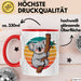 Retro Koala Tierliebhaber Tasse Geschenk Lustige Geschenkidee Spruch Rot Trendation
