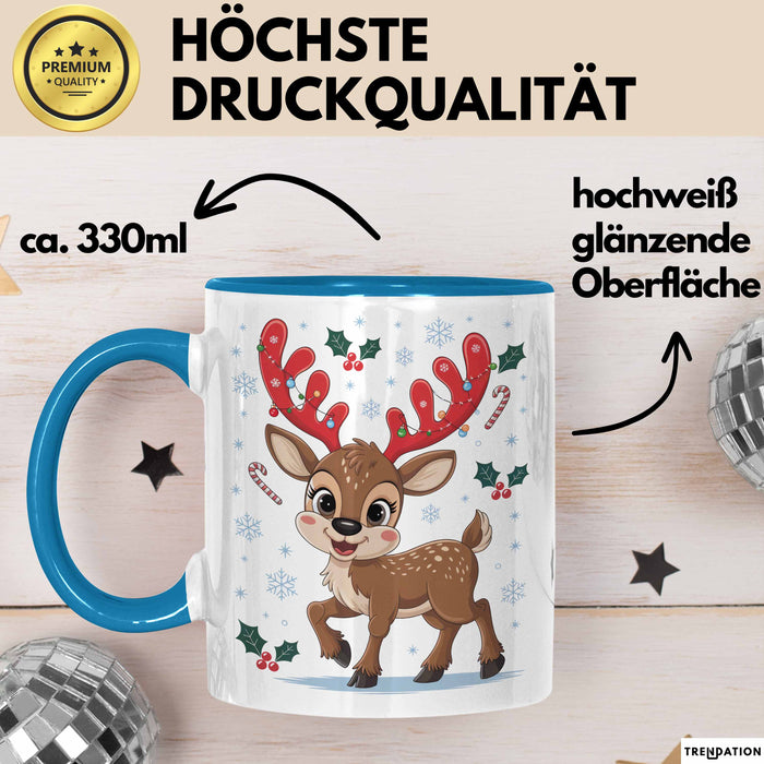 Weihnachten Tasse Geschenkidee für Feiertagsliebhaber Blau Trendation