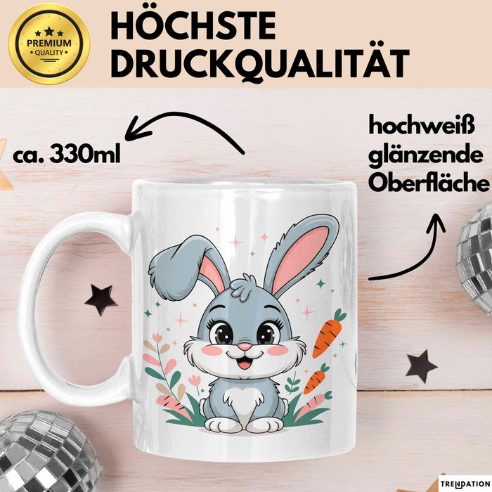 Kaninchenliebhaber Tasse Geschenkidee für Hasen Fans Weiß Trendation