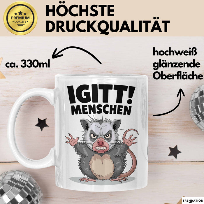 Sarkastischer Sarkasmus Introvertierter Tasse Geschenk Lustige Geschenkidee Spruch Igitt Menschen Weiß Trendation