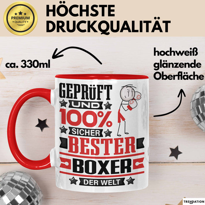 Boxer Geschenk Lustiger Spruch für Boxer Geschenkidee Bester Boxer Der Welt Rot Trendation