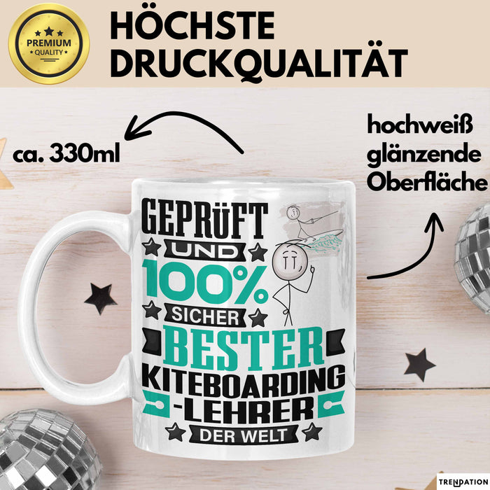 Kiteboarding-Lehrer Geschenk Lustiger Spruch für Kiteboarding-Lehrer Geschenkidee Bester Kiteboarding-Lehrer Der Welt Weiß Trendation