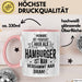 Hamburg Tasse Fan Hamburger Geschenkidee Spruch Niemand Ist Perfekt Aber Als Hamburger Ist Man Verdammt Nah Dran Kaffee-Becher Rosa Trendation