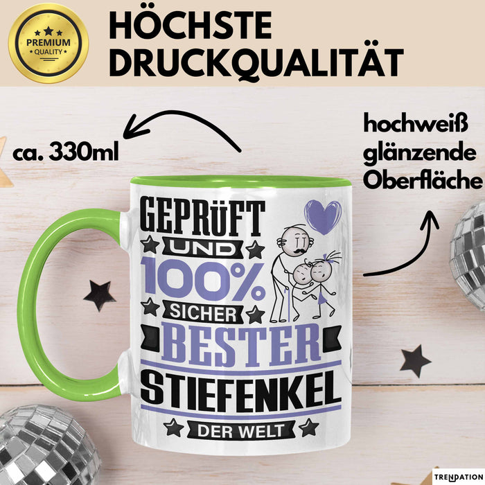Stiefenkel Geschenk Lustiger Spruch für Stiefenkel Geschenkidee Bester Stiefenkel Der Welt Grün Trendation